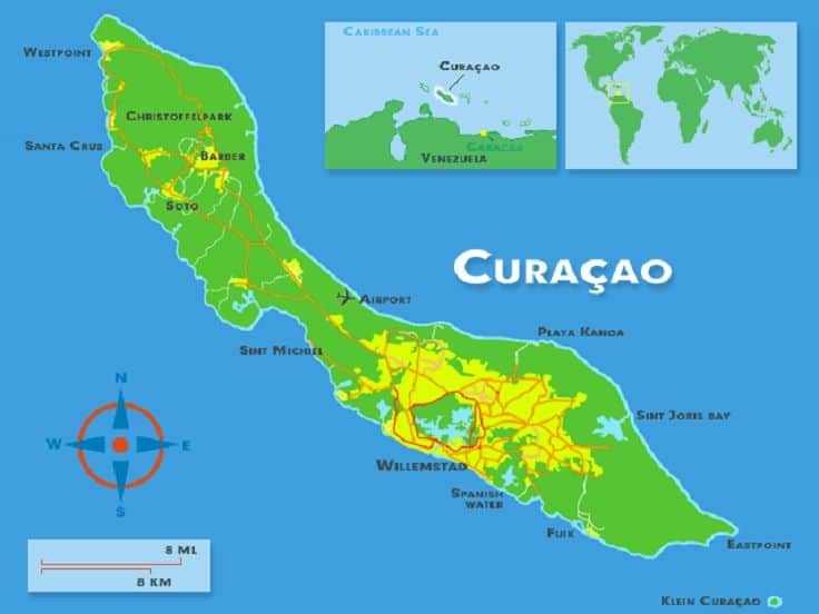 curacao geography world map